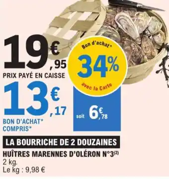 E.Leclerc HUÎTRES MARENNES D'OLÉRON N°3(²) offre