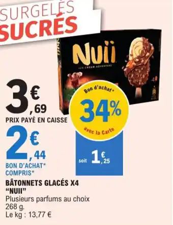 E.Leclerc BÂTONNETS GLACÉS X4 Nuii offre
