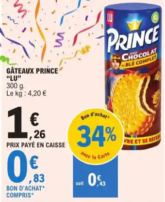 E.Leclerc GÂTEAUX PRINCE "LU" offre