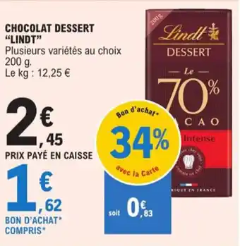 E.Leclerc CHOCOLAT DESSERT "LINDT" offre