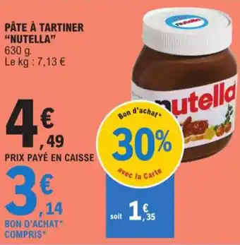E.Leclerc PÂTE À TARTINER "NUTELLA" offre
