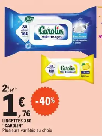E.Leclerc LINGETTES X80 "CAROLIN" offre