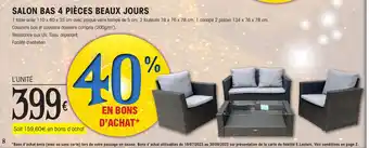E.Leclerc SALON BAS 4 PIÈCES BEAUX JOURS offre