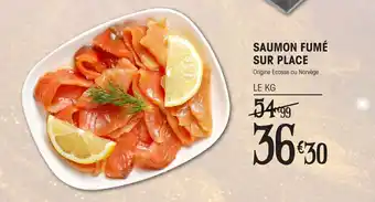 E.Leclerc SAUMON FUMÉ SUR PLACE Origine Écosse ou Norvège offre