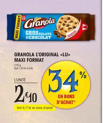 E.Leclerc GRANOLA L'ORIGINAL «LU» MAXI FORMAT offre