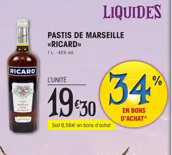 E.Leclerc PASTIS DE MARSEILLE <<RICARD>> offre