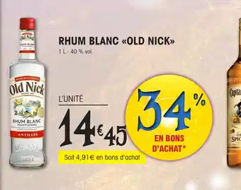 E.Leclerc RHUM BLANC «OLD NICK>> offre