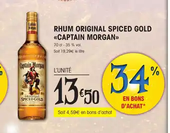 E.Leclerc RHUM ORIGINAL SPICED GOLD «CAPTAIN MORGAN>> offre