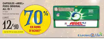 E.Leclerc CAPSULES «ARIEL>> PODS ORIGINAL ALL IN 1 offre