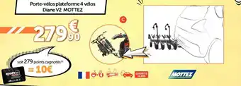 Roady Porte-vélos plateforme 4 vélos Diane V2 MOTTEZ offre
