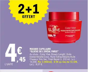 E.Leclerc MASQUE CAPILLAIRE "ELSEVE DE L'ORÉAL PARIS" offre
