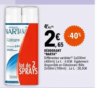 E.Leclerc DÉODORANT "NARTA" offre