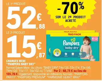 E.Leclerc CHANGES BEBE "PAMPERS BABY DRY" offre