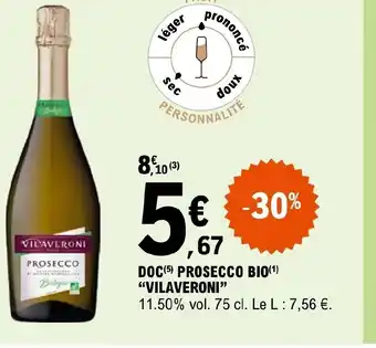 E.Leclerc DOC(5) PROSECCO BIO(¹) offre