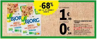 E.Leclerc CÉRÉALES COMPLÈTES BIO(¹) "BJORG" offre