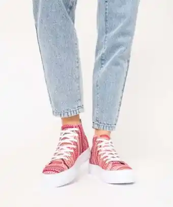 Gémo Baskets femme semi-montantes en toile multicolore offre
