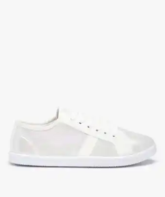 Gémo Baskets femme à semelle fine dessus toile irisée offre
