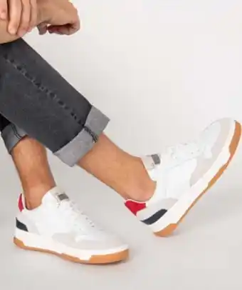 Gémo Baskets homme dessus cuir à semelle contrastante – tanéo offre