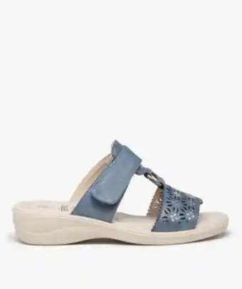 Gémo Mules confort femme ajustables à brides ajourées offre