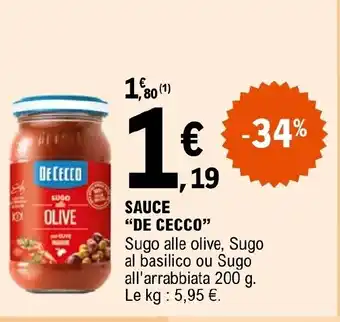 E.Leclerc SAUCE "DE CECCO" offre