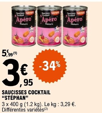 E.Leclerc SAUCISSES COCKTAIL "STÉPHAN" offre