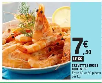 E.Leclerc CREVETTES CUITES (3)(7) Entre 60 et 80 pièces par kg. offre