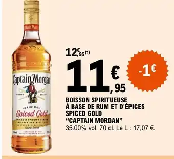 E.Leclerc BOISSON SPIRITUEUSE À BASE DE RUM ET D'ÉPICES SPICED GOLD "CAPTAIN MORGAN" offre