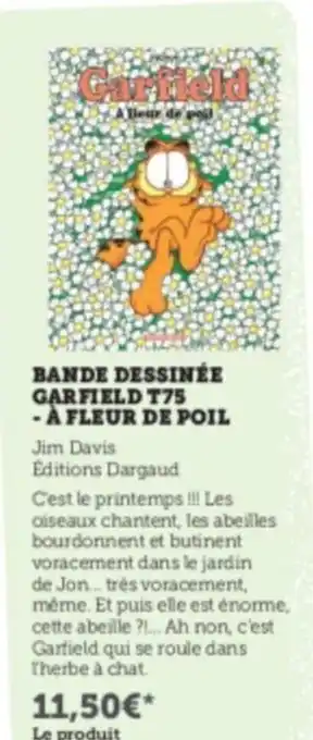 Super U BANDE DESSINÉE GARFIELD T75 -À FLEUR DE POIL offre