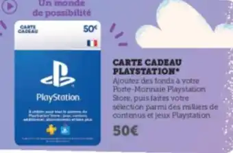 Super U CARTE CADEAU PLAYSTATION offre