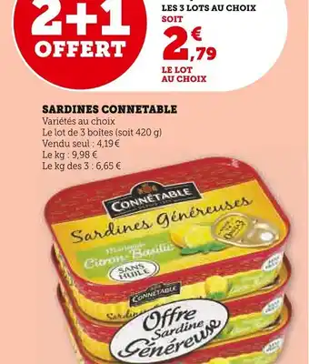 Super U SARDINES CONNETABLE offre