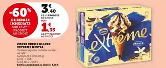 Super U CONES CREME GLACEE EXTREME NESTLE offre