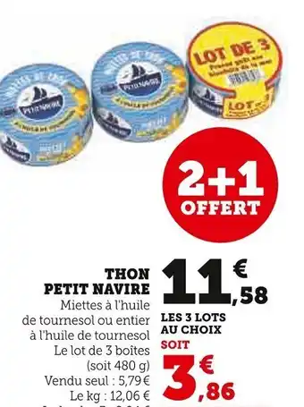 Super U THON PETIT NAVIRE Miettes à l'huile offre