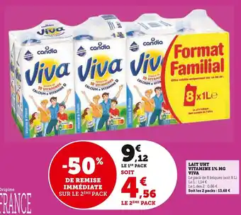 Super U LAIT UHT VITAMINE 1% MG VIVA offre
