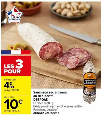 Saucisson sec artisanal au Beaufort(a) DEBROAS