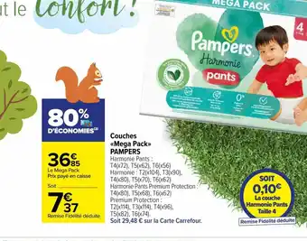 Carrefour Drive Couches <<Mega Pack>> PAMPERS offre