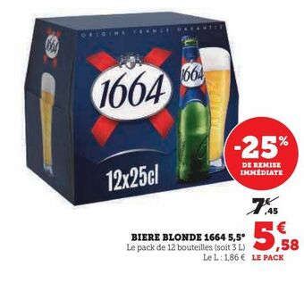 U Express Biere blonde 1664 5,5° offre