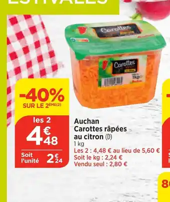 Bi1 Auchan Carottes râpées au citron (D) offre