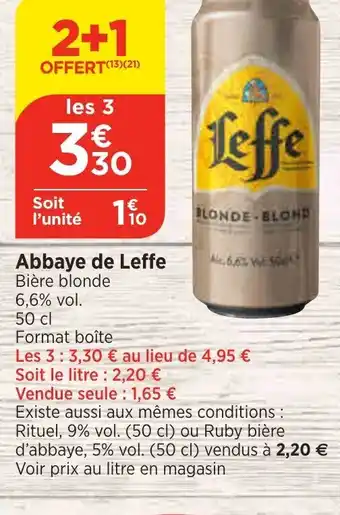 Bi1 Abbaye de Leffe offre