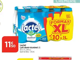 Bi1 Lactel Lait demi-écrémé (A) offre