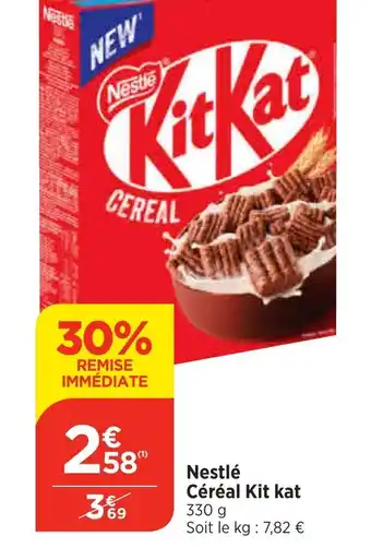 Bi1 Nestlé Céréal Kit kat 330 g Soit le kg: 7,82 € offre