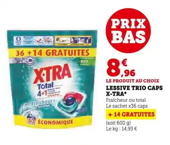 U Express X-tra lessive trio caps * offre