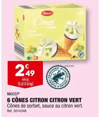 ALDI Mucci 6 cônes citron citron vert offre