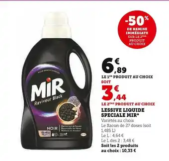 U Express Mir lessive liquide speciale* offre