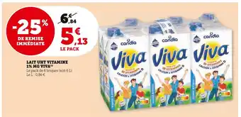 U Express Candia lait uht vitamine 1% mg viva offre