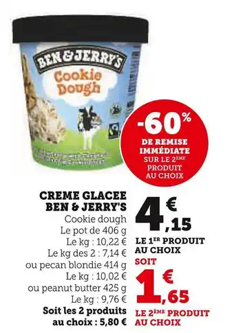 U Express Ben & jerry's creme glacee offre