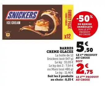 U Express Snickers barres creme glacee offre
