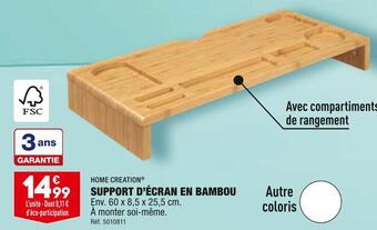 ALDI Home creation support d’écran en bambou offre
