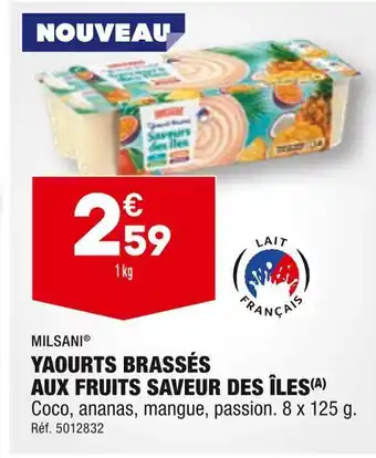 ALDI Milsani yaourts brassés aux fruits saveur des îles offre