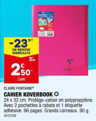 ALDI Claire fontaine cahier koverbook offre