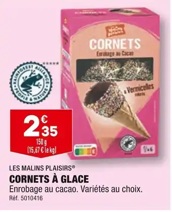 ALDI Les malins plaisirs cornets à glace offre